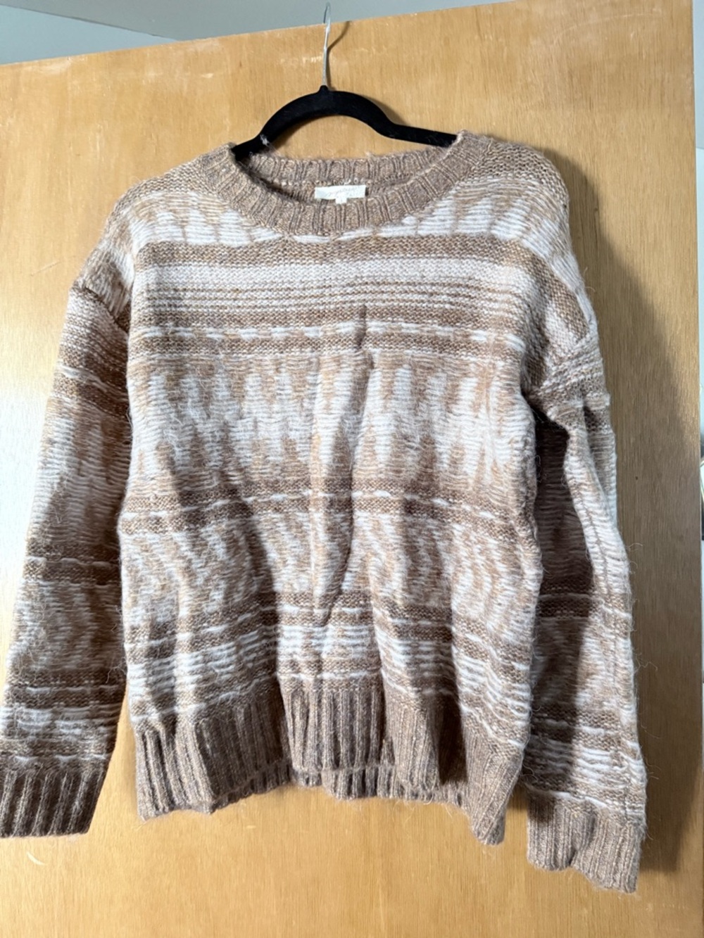 Mystree Marled Scoopneck Sweater - Beige Cream